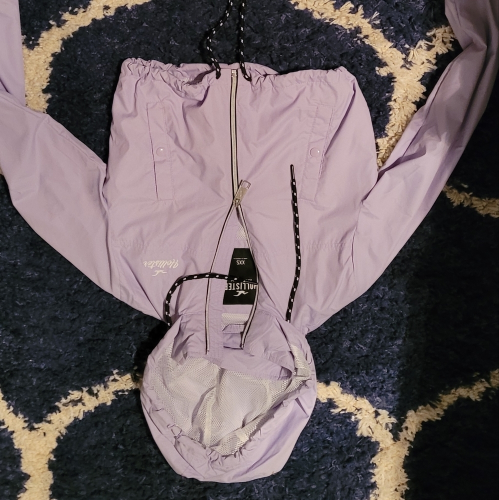 Xxs Hollister cropped wind breaker jacket womans lavender